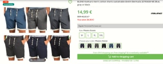 Blend Kankuro korte chino voor €14,99 bij Outlet46
