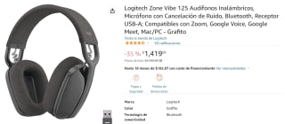 Audífonos Logitech Zone Vibe 125 a $1,574 en Amazon