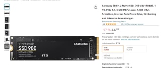SSD Samsung 980 1TB M.2 NVMe por 44.90€