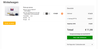 Canvas met eigen foto met 75% korting bij Fotoproducten