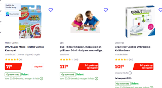 2+1 Gratis op geselecteerd speelgoed bij Bol.com
