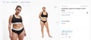 Sujetador deportivo Negro Calvin Klein por $10.990