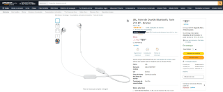 Fone de Ouvido da JBL Tune 215 BT - R$ 99,99