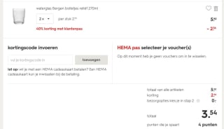 40% korting op Bergen glazen bij de Hema