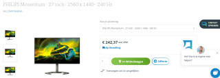 Philips Momentum 27M1F5500P/00 27" Quad HD 240Hz IPS monitor voor €293,27 bij Acknowledge