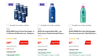 Tot 60% korting op NIVEA artikelen bij Bol