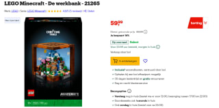LEGO 21265 De Werkbank voor €59,99 bij Bol.
