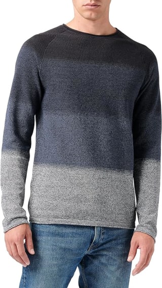 Jack & Jones hill knit crew neck (navy gradient) voor €15,99 bij Amazon