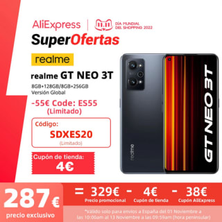 Móvil Realme GT NEO 3T a solo 287€