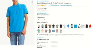 Levi's Housemark Polo T-shirt voor €19,97 bij Amazon