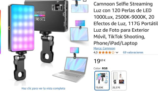 Video Luz LED con Clip, Camnoon Selfie Streaming Luz con 120 Perlas de LED 1000Lux por 19,69€