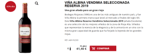6 Botellas de Viña Albina Vendimia Seleccionada Reserva 2019 por 31.4€