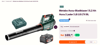 Metabo LB 18 LTX BL 18V Li-Ion accu bladblazer set voor €169,95 bij Ibood