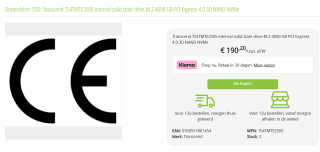 Transcend 250S 4TB SSD voor €190,20 bij MegaMobile