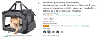 Feandrea opvouwbare hondentransportbox voor €35,19 bij Amazon NL