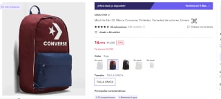 Converse Mochila Edc 22 por 16,91€ (cuenta nueva por 10,14€)