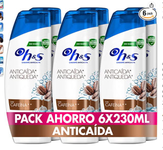 Pack de 6udx230ml Champú Anticaspa Y Anticaída m arca H&S por 13,28€