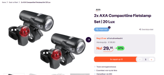2 stuks Verlichtingsset Axa Compactline 20 USB oplaadbaar voor €29,95 bij iBOOD