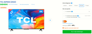 TCL 65P635 - 65 inch - 4K LED - 2022 smart tv voor €499 bij Coolblue