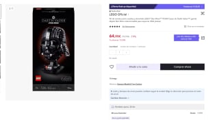 Kit de construcción creativa y divertida LEGO® Star Wars™ 75304 Casco de Darth Vader™ por 49,99€