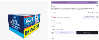 6 Pastas Dientes Oral-B Pro Expert Protección o Sensibilidad por 9,99€