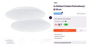 Plafondlamp Brilliant Colden - 2 stuks voor €9,95 bij Ibood