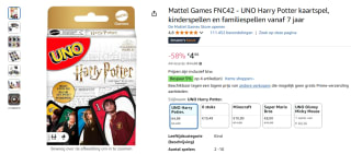 UNO Harry Potter voor €4,99 bij Amazon NL