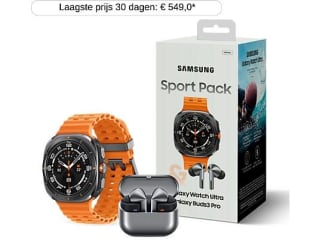 Samsung Sport Pack Galaxy Watch Ultra en de Buds3 Pro bundel voor €459 bij de Mediamarkt