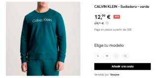 Rebajas hasta 85% descuento en ropa Calvin Klein