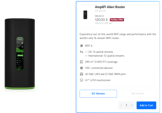 Ubiquiti AmpliFi Alien WiFi 6 Router voor €144 bij UI Store
