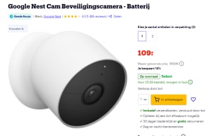 Google Nest Cam - bewakingscamera voor €109 bij Bol.com