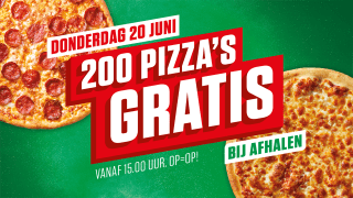 200 gratis margherita pizza's bij New York Pizza
