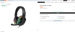 Auriculares gaming con luces WB282 por 7,99€