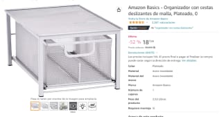 Organizador con cestas deslizantes de malla por 18,72€