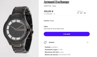 Reloj para Hombre Armani Exchange HAMPTON por 105€