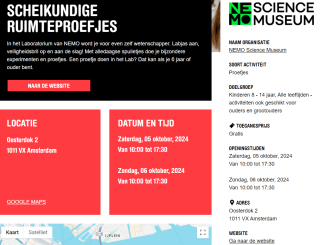 Gratis toegang/activiteiten tijdens Weekend van de Wetenschap op 5 & 6 oktober