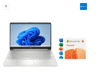 Ordenador Portatil HP 15S-eq2167ns AMD Ryzen 5 5500U/16GB/512GB SSD/15.6" + Microsoft 365 Personal 12 + 3 Meses Descarga Digital por 529€