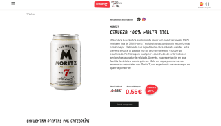 Cerveza 100% Malta Moritz 7 33cl a tan solo 0,55€ con Primaprix