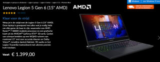 LENOVO LEGION 5 - 15.6 inch - AMD Ryzen 7 - 16 GB - 512 GB - GeForce RTX 3060