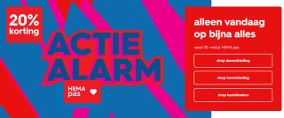 20% korting op bijna alles met je HEMA Pas