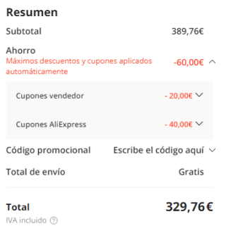 OnePlus ACE 3 5G 12GB/256GB por 329,76€