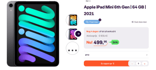 Apple iPad Mini 6th Gen 64 GB Grijs voor €499,99 bij iBood