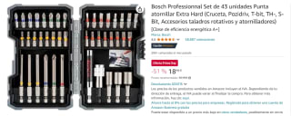Bosch Professionnal Set de 43 unidades por 16,99€