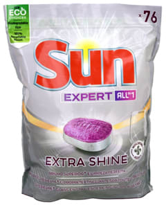 Sun Expert All-in-1 Extra Shine Vaatwastabletten 76st voor €5,99 bij Butlon