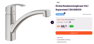 Grohe Keukenmengkraanvoor €69,95 bij iBOOD