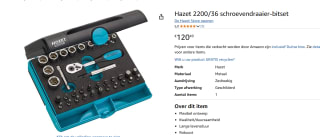 Hazet 2200/36 schroevendraaier-bitset voor €120,49 bij Amazon