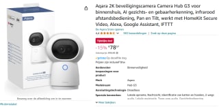 Aqara Camera Hub G3 - Zigbee Hub - HomeKit - 2K video voor €78,57 bij Amazon