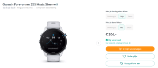 Garmin Forerunner 255 Music Steenwit voor €206 bij Art&Craft
