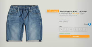 G-Star Slim Pull Up Jongens Short voor €14,98 bij G-Star