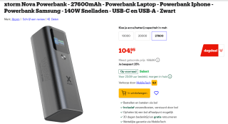 Xtorm Nova Powerbank met Snelladen 27.600 mAh voor €104,95 bij Bol